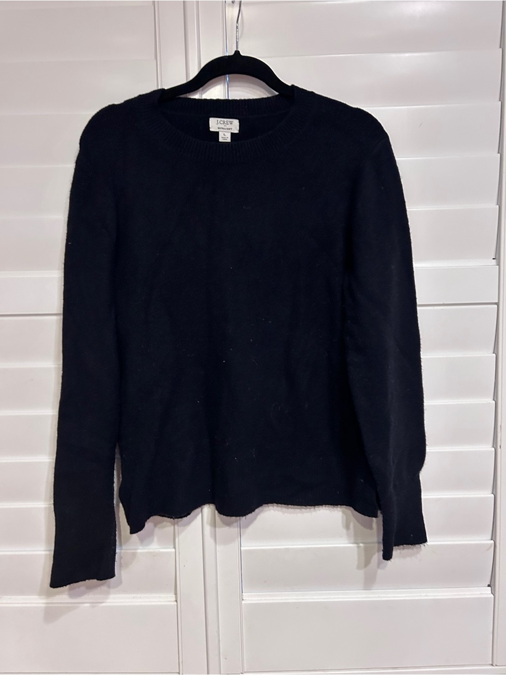 J Crew Crew Neck Extra Soft Sweater Black Size Large